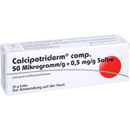 Abbildung: Calcipotriderm comp.50 µg / g + 0,5 mg / g Salbe 30 g, Salbe PZN 16321551