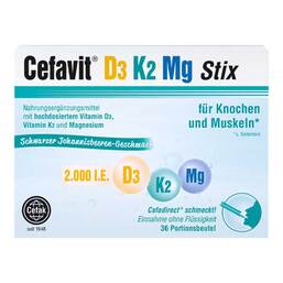 Abbildung: Cefavit D3 K2 Mg 2.000 I.E. Stix Granulat, 36 St PZN 16333287