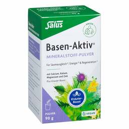 Abbildung: Basen Aktiv Mineralstoff-Kräuter-Extrakt-Pulver Pulver zur Herstellung einer Suspension zum Einnehmen, 90 g PZN 16354527
