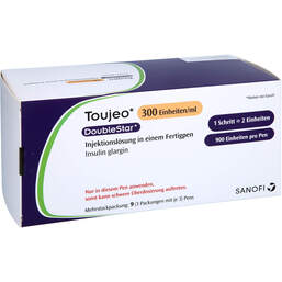 Abbildung: Toujeo 300 E / ml Doublestar Injektionslösung in einem Fertigpen 9X3 ml, Injektionslösung PZN 16354734