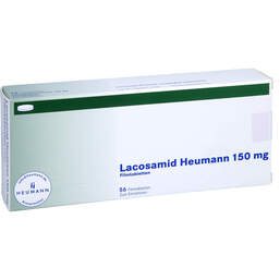 Abbildung: Lacosamid Heumann 150 mg Filmtabletten 56 St, Filmtabletten PZN 16357922