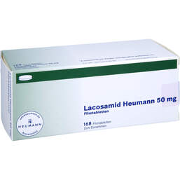 Abbildung: Lacosamid Heumann 50 mg Filmtabletten 168 St, Filmtabletten PZN 16358206