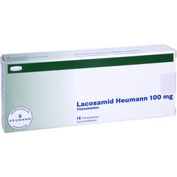 Abbildung: Lacosamid Heumann 100 mg Filmtabletten 14 St, Filmtabletten PZN 16358212