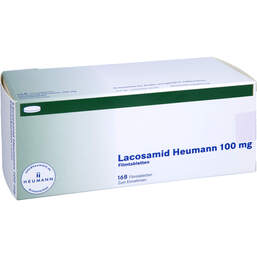 Abbildung: Lacosamid Heumann 100 mg Filmtabletten 168 St, Filmtabletten PZN 16358235