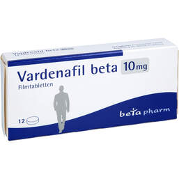 Abbildung: Vardenafil beta 10 mg Filmtabletten 12 St, Filmtabletten PZN 16358531
