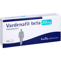 Abbildung: Vardenafil beta 20 mg Filmtabletten 12 St, Filmtabletten PZN 16358608