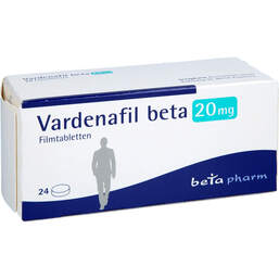 Abbildung: Vardenafil beta 20 mg Filmtabletten 24 St, Filmtabletten PZN 16358637