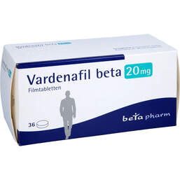 Abbildung: Vardenafil beta 20 mg Filmtabletten 36 St, Filmtabletten PZN 16358666