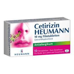 Abbildung: Cetirizin HEUMANN 10 mg Filmtabletten 10 St, Filmtabletten PZN 16363414
