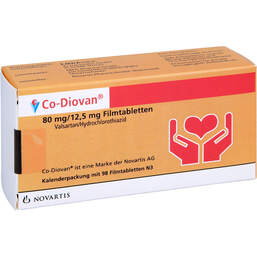 Abbildung: CO-Diovan 80 mg / 12,5 mg Filmtabletten 98 St, Filmtabletten PZN 16370130