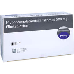 Abbildung: Mycophenolatmofetil Tillomed 500 mg Filmtabletten 250 St, Filmtabletten PZN 16382564