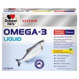 Abbildung: Doppelherz Omega-3 Liquid system 3X150 ml, Flüssigkeit PZN 16382707