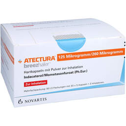 Abbildung: Atectura Breezhaler 125µg / 260µg Hartk.mit Pulver zur Inh. 3X30 St, Hartkapseln mit Pulver zur Inhalation PZN 16384988