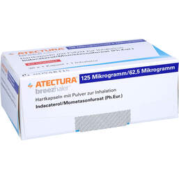 Abbildung: Atectura Breezhaler 125µg / 62,5µg Hkp.mit Pulver zur Inh. 30 St, Hartkapseln mit Pulver zur Inhalation PZN 16385019