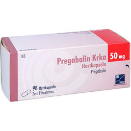 Abbildung: Pregabalin Krka 50 mg Hartkapseln 98 St, Hartkapseln PZN 16387840