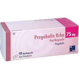 Abbildung: Pregabalin Krka 75 mg Hartkapseln 98 St, Hartkapseln PZN 16387863