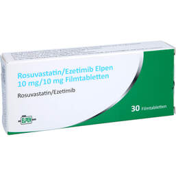 Abbildung: Rosuvastatin / Ezetimib Elpen 10 mg / 10 mg Filmtabletten  30 St, Filmtabletten PZN 16388584