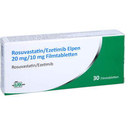 Abbildung: Rosuvastatin / Ezetimib Elpen 20 mg / 10 mg Filmtabletten  30 St, Filmtabletten PZN 16388609