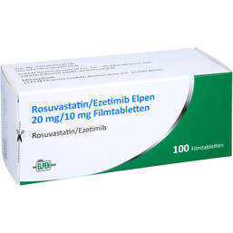 Abbildung: Rosuvastatin / Ezetimib Elpen 20 mg / 10 mg Filmtabletten  100 St, Filmtabletten PZN 16388615