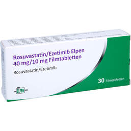 Abbildung: Rosuvastatin / Ezetimib Elpen 40 mg / 10 mg Filmtabletten  30 St, Filmtabletten PZN 16388621