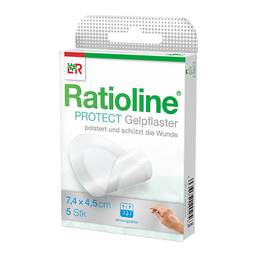 Abbildung: Ratioline protect Gelpflaster 4,5x7,4 cm 5 St, Pflaster PZN 16389589