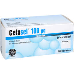 Abbildung: Cefasel 100 µg Tabletten 200 St, Tabletten PZN 16390339