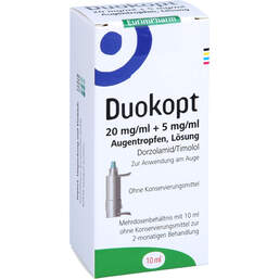 Abbildung: Duokopt 20 mg / ml + 5 mg / ml Augentropfen 10 ml, Augentropfen PZN 16391221