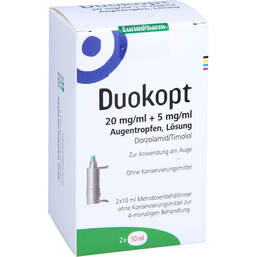 Abbildung: Duokopt 20 mg / ml + 5 mg / ml Augentropfen 2X10 ml, Augentropfen PZN 16391238