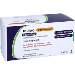Abbildung: Toujeo 300 E / ml Doublestar Injektionslösung in einem Fertigpen 9X3 ml, Injektionslösung PZN 16391333