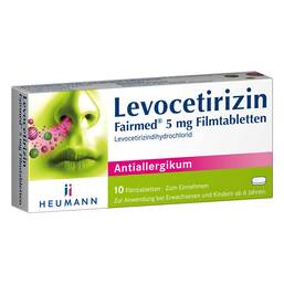 Abbildung: Levocetirizin Fairmed® 5 mg Filmtabletten Filmtabletten, 10 St PZN 16392203