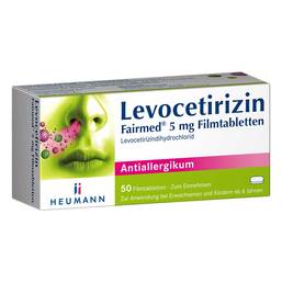 Abbildung: Levocetirizin Fairmed® 5 mg Filmtabletten Filmtabletten, 50 St PZN 16392232