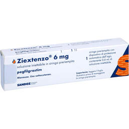 Abbildung: Ziextenzo 6 mg Injektionslösung Fertigspritze mit autom.Nadels. 1 St, Injektionslösung PZN 16393421