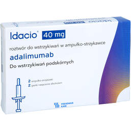 Abbildung: Idacio 40 mg / 0,8 ml Injektion -Lösung in einer Fertigspritze 2 St, Injektionslösung PZN 16395288