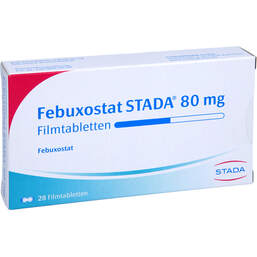 Abbildung: Febuxostat STADA 80 mg Filmtabletten 28 St, Filmtabletten PZN 16395621