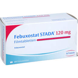 Abbildung: Febuxostat STADA 120 mg Filmtabletten 84 St, Filmtabletten PZN 16395650