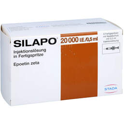 Abbildung: Silapo 20.000 I.E. / 0,5 ml Injektionslösung Fertigspritze  6 St, Fertigspritzen PZN 16395785