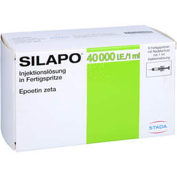 Abbildung: Silapo 40.000 I.E. / 1,0 ml Injektionslösung Fertigspritze  6 St, Fertigspritzen PZN 16395816
