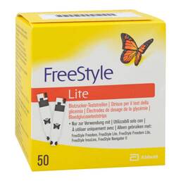 Abbildung: Freestyle Lite Teststreifen ohne Codieren 50 St, Teststreifen PZN 16399530