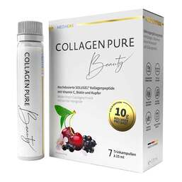 Abbildung: Collagen Pure Beauty 10 g Kollagen hochdosiert Gold-Edition Trinkampullen, 7X25 ml PZN 16401385