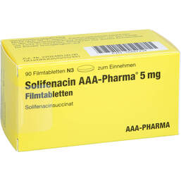 Abbildung: Solifenacin AAA-Pharma 5 mg Filmtabletten 90 St, Filmtabletten PZN 16487234