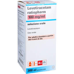 Abbildung: Levetiracetam-ratio.100 mg / ml L.z.E.10ml Dos.Spr. 300 ml, Lösung zum Einnehmen PZN 16487636