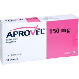 Abbildung: Aprovel 150 mg Filmtabletten 98 St, Filmtabletten PZN 16488357