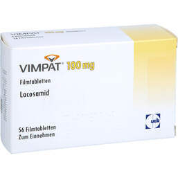 Abbildung: Vimpat 100 mg Filmtabletten 56 St, Filmtabletten PZN 16488417