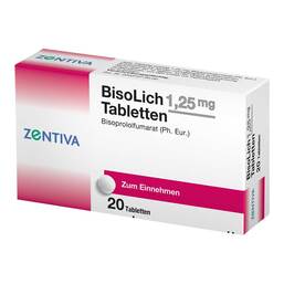 Abbildung: Bisolich 1,25 mg Tabletten 20 St, Tabletten PZN 16498835