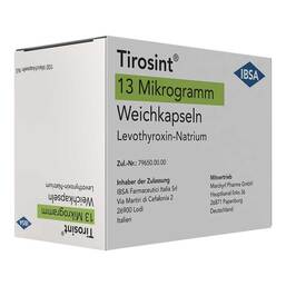 Abbildung: Tirosint 13 Mikrogramm Weichkapseln 100 St, Weichkapseln PZN 16499378