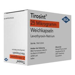 Abbildung: Tirosint 25 Mikrogramm Weichkapseln 100 St, Weichkapseln PZN 16499384