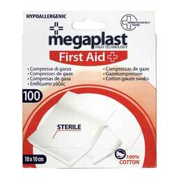 Abbildung: Gazekompressen 10x10 cm steril 100 St, Kompressen PZN 16500638