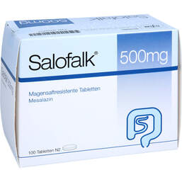 Abbildung: Salofalk 500 mg magensaftresistente Tabletten 100 St, Tabletten magensaftresistent PZN 16502672
