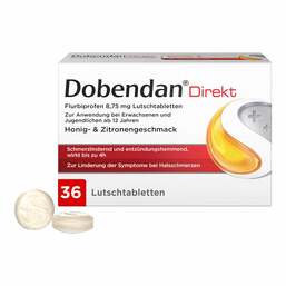 Abbildung: Dobendan Direkt Flurbiprofen 8,75 mg Lutschtabletten Lutschtabletten, 36 St PZN 16503513