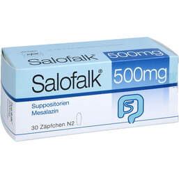 Abbildung: Salofalk 500 mg Suppositorien 30 St, Suppositorien PZN 16504116
